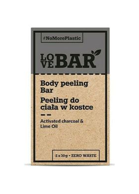 LOVEBAR Body Peeling Bar Activated Charcoal & Lime Oil (2 x 30g)